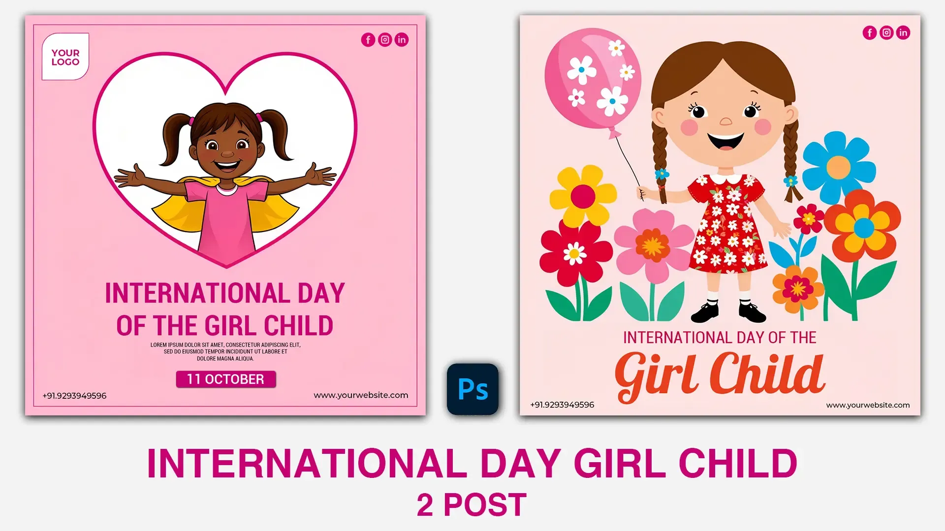 Cheerful Characters Celebrate Girl Child Day Instagram Post